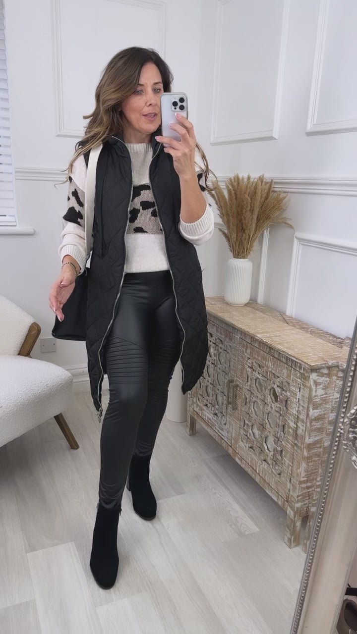 Ellen Black Diamond Quilted Gilet