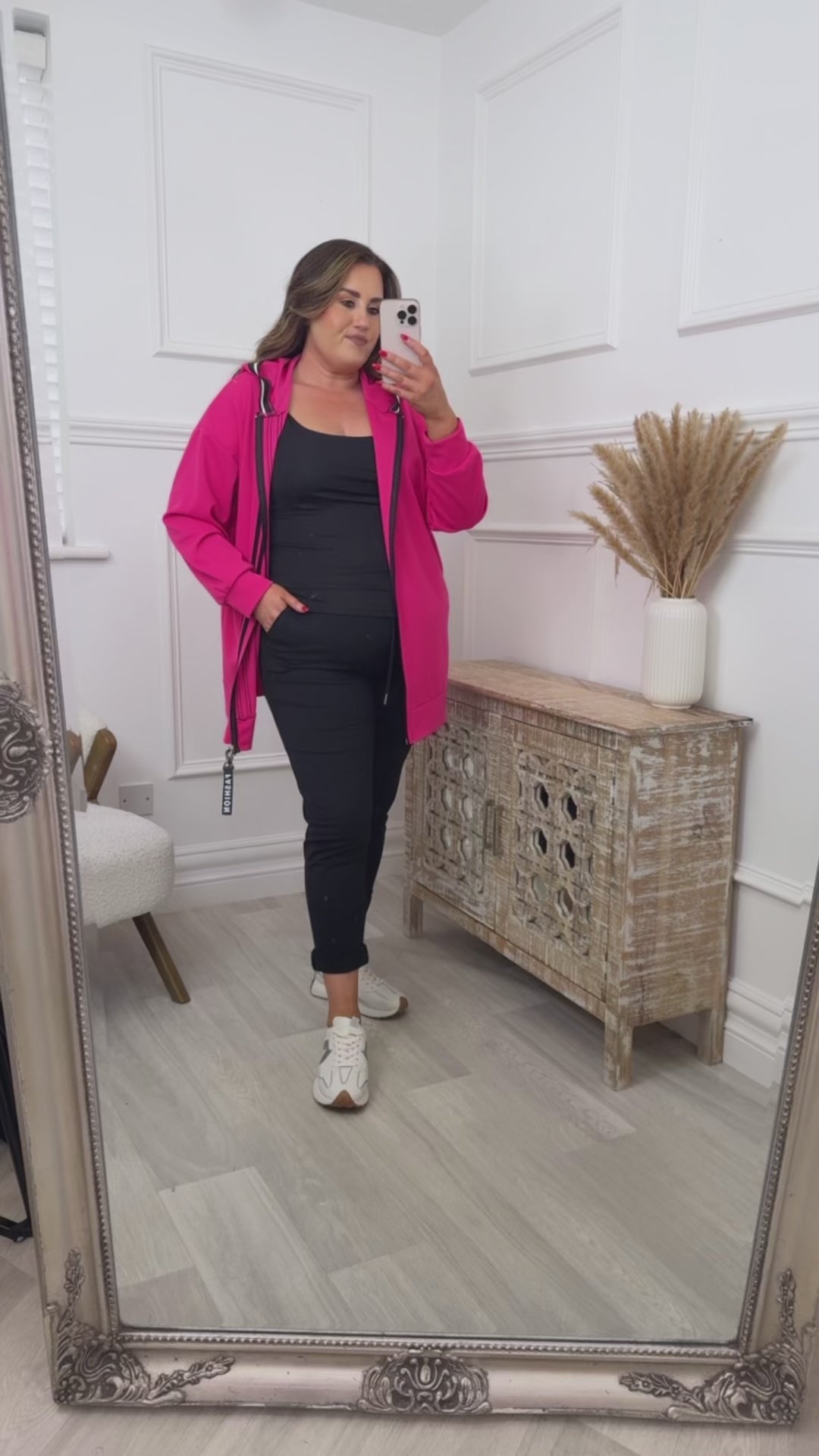 Ariela Fuchsia Hooded Zipper