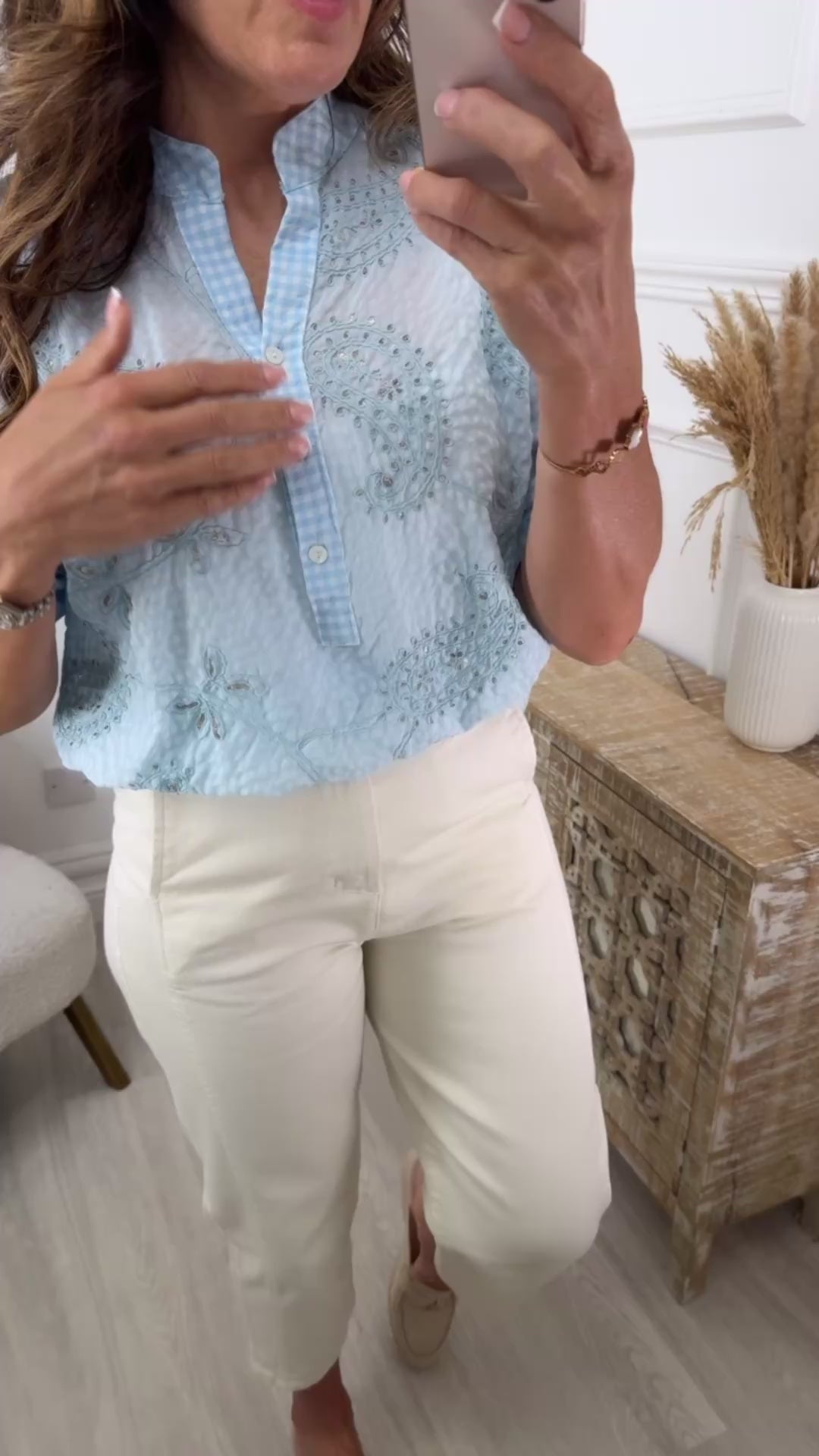 Dafna Blue Embroidered Blouse