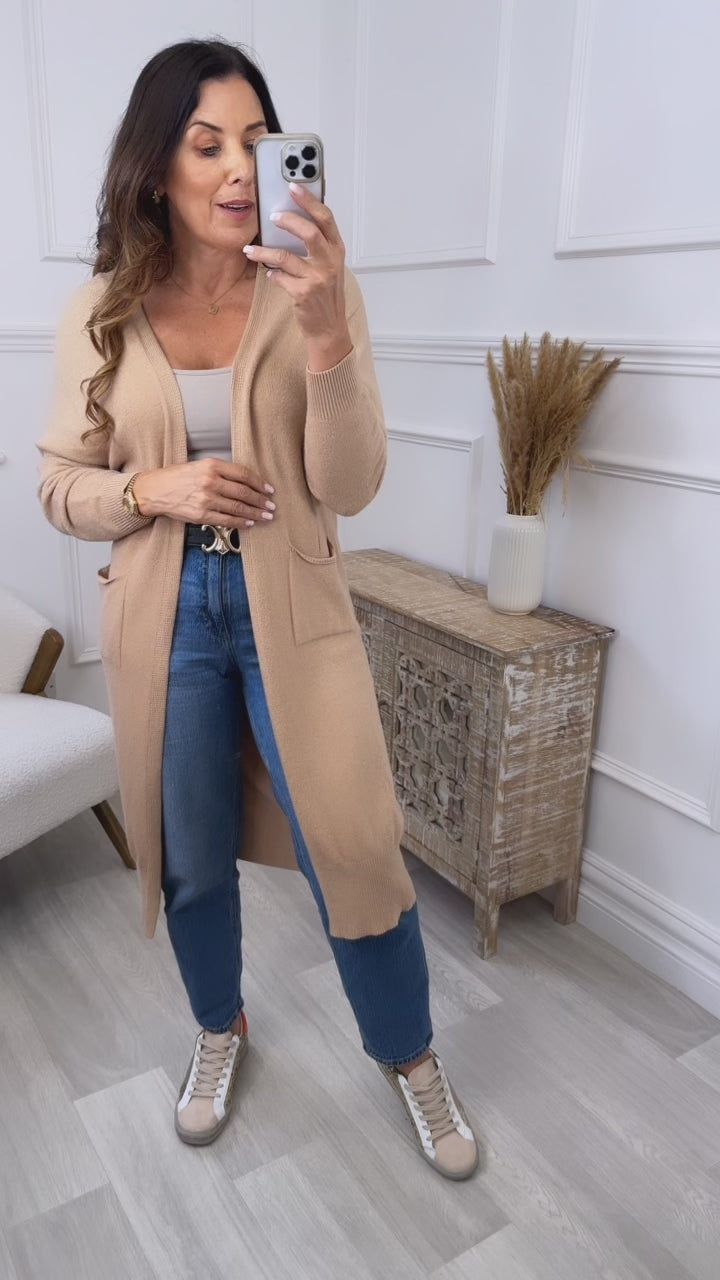 Louisa Camel Knit Cardigan