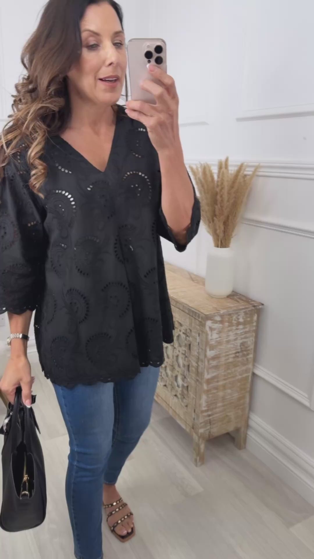 Holly Black Broderie Blouse