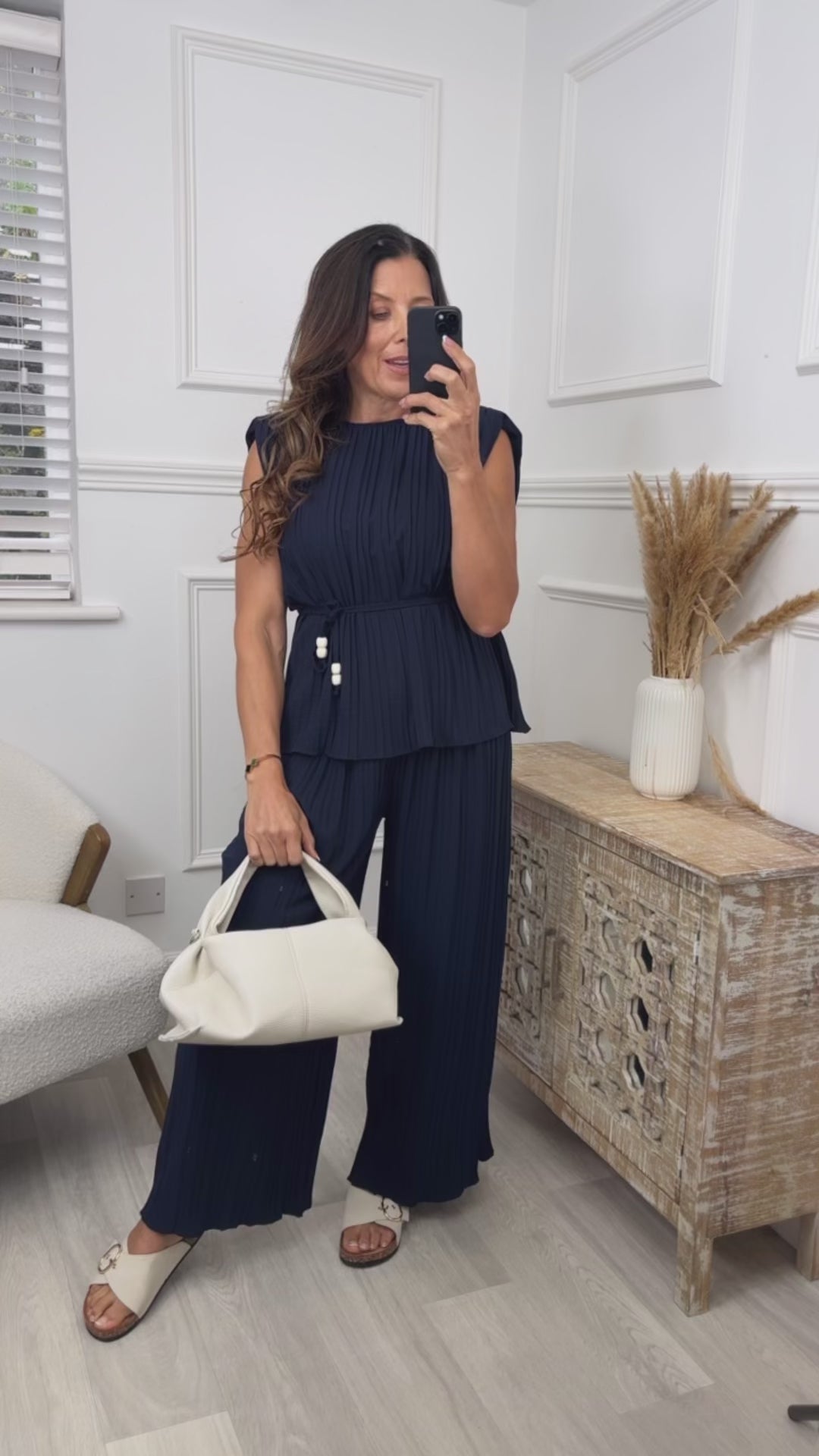 Philomena Navy Textured Fabric Set