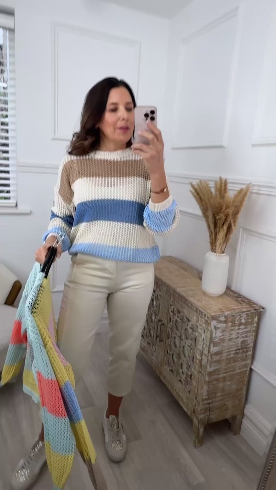 Blakely Beige Wide Stripes Jumper