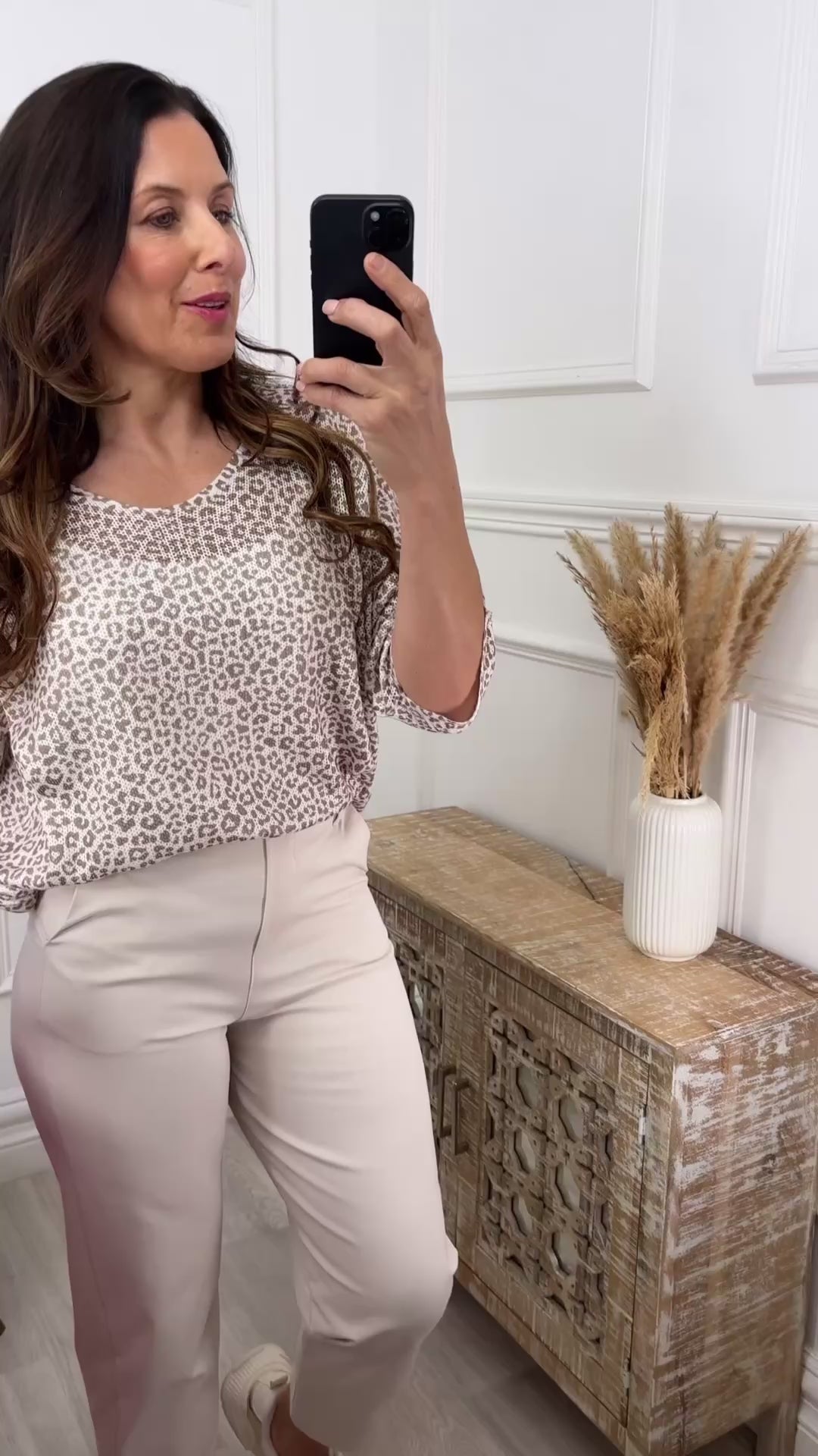 Cassie Brown Leopard Print Top