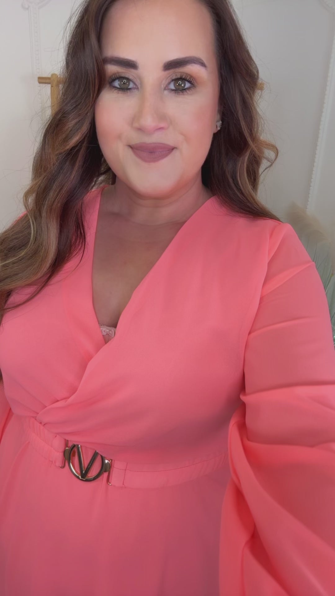 Marlowe Coral Wrap Mini Dress