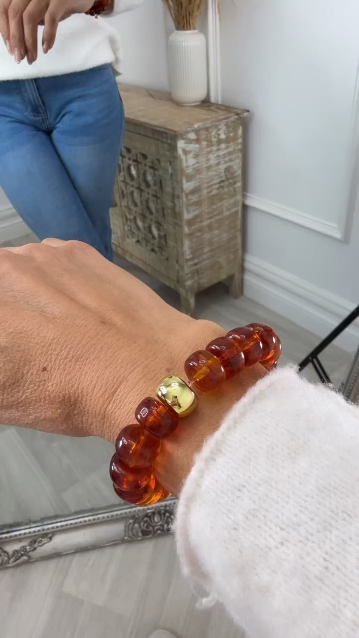 Liana Amber Beads Stretch Bracelet