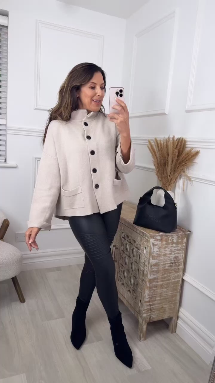 Junie Taupe Dip Back Cardigan
