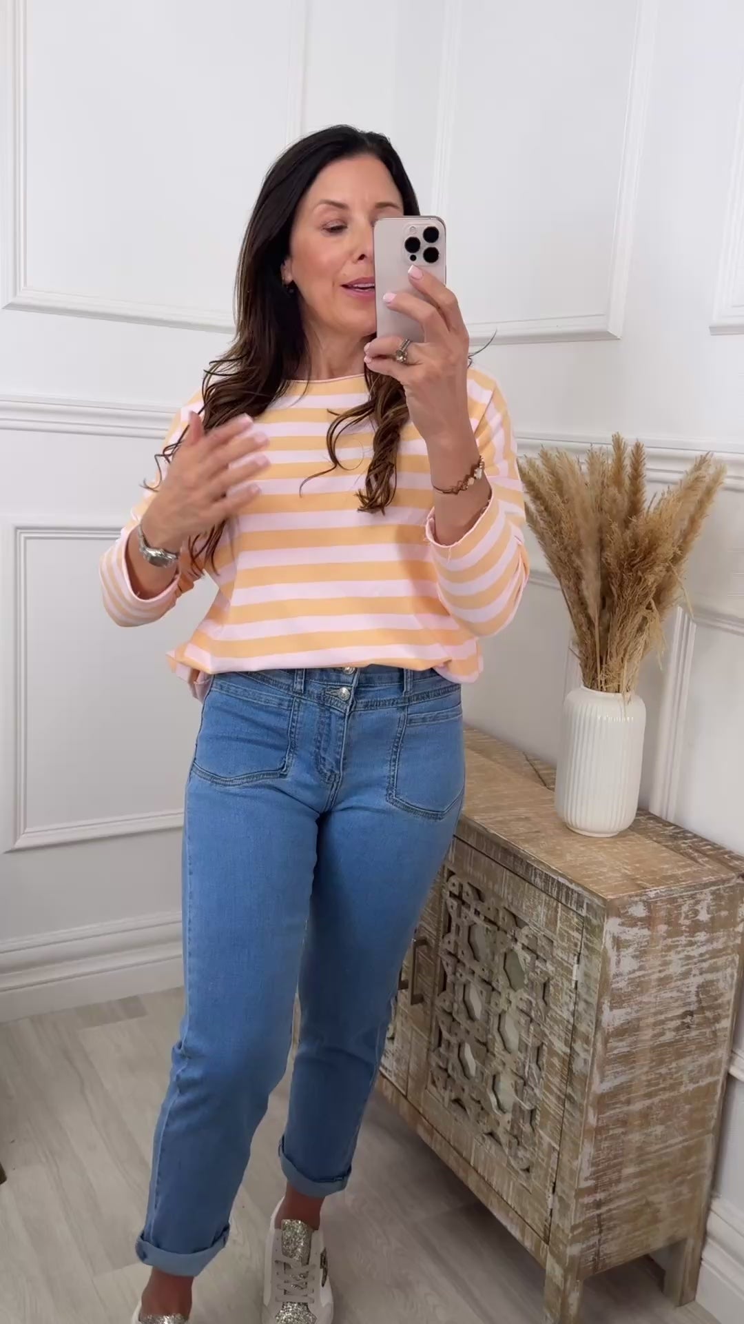 Dakota Orange Stripe Top
