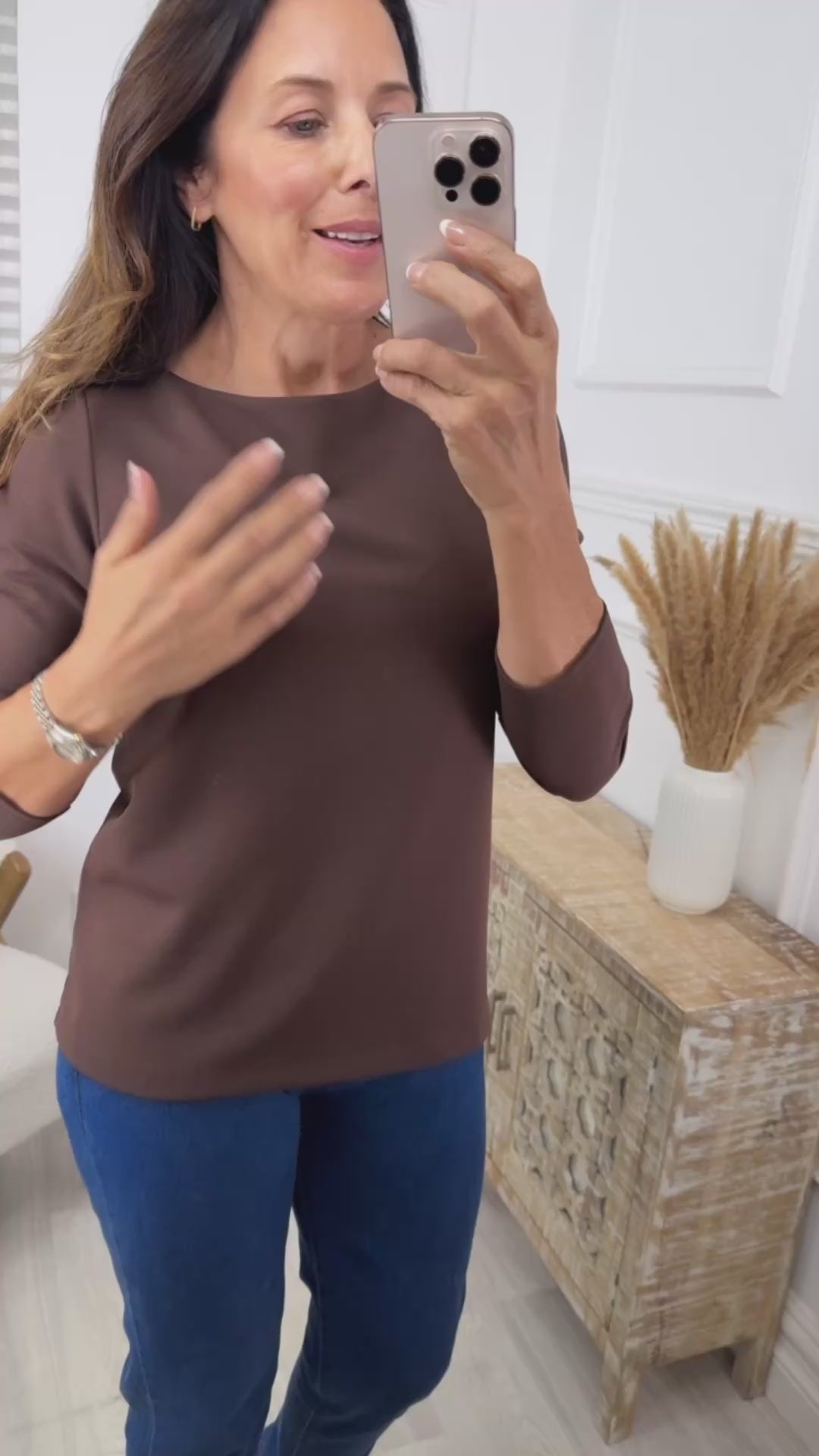 Suri Brown Side Zip Top