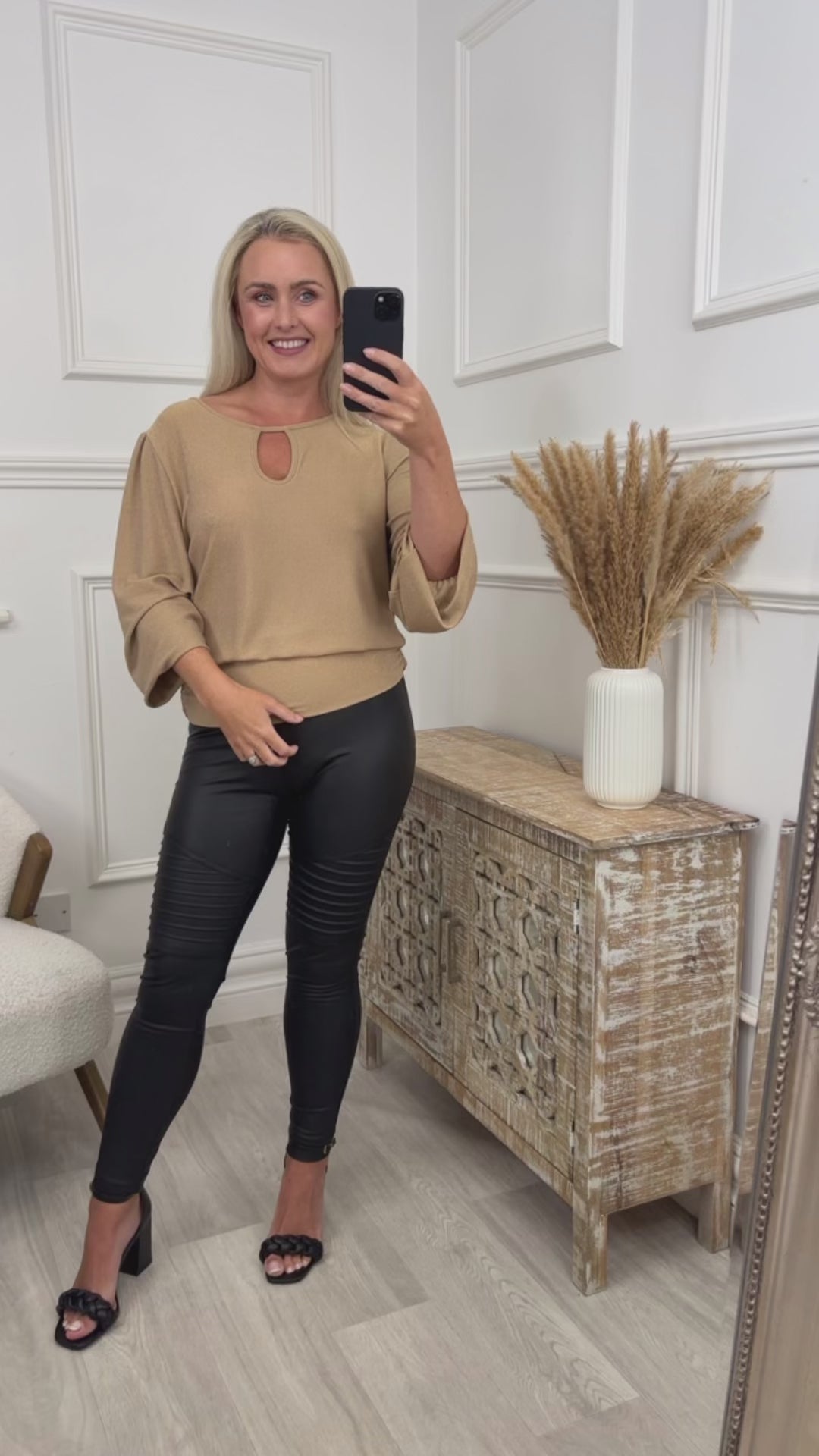 Attracta Gold Neck Cut Out Blouse