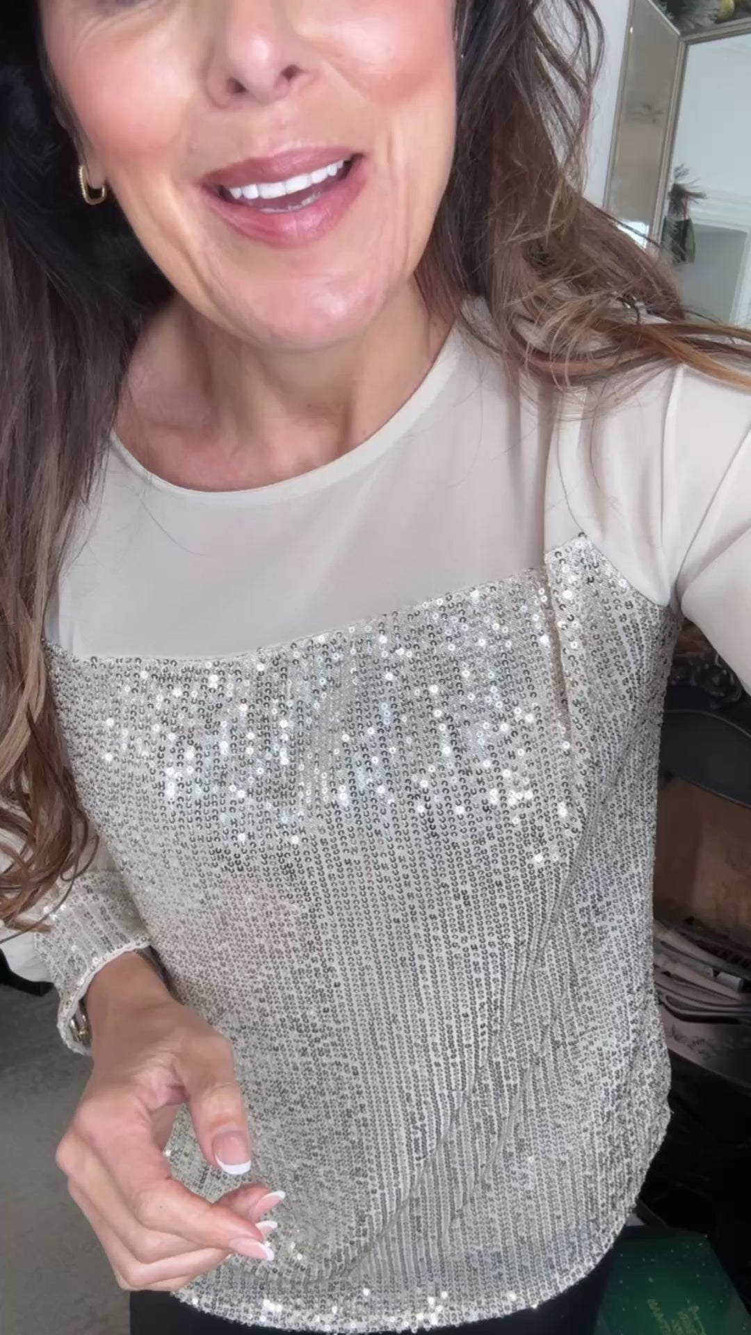 Toscany Brown Sequin Blouse