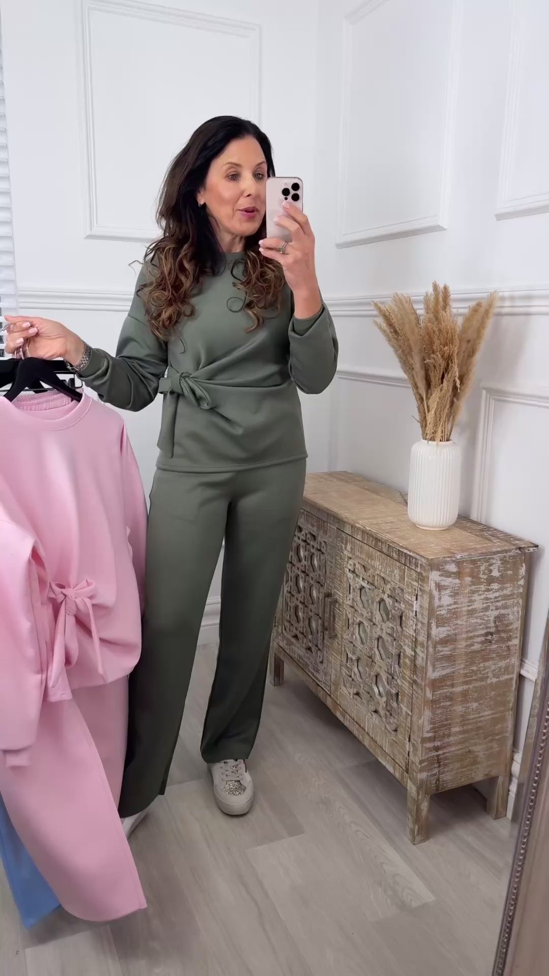 Erin Khaki Side Knot Set