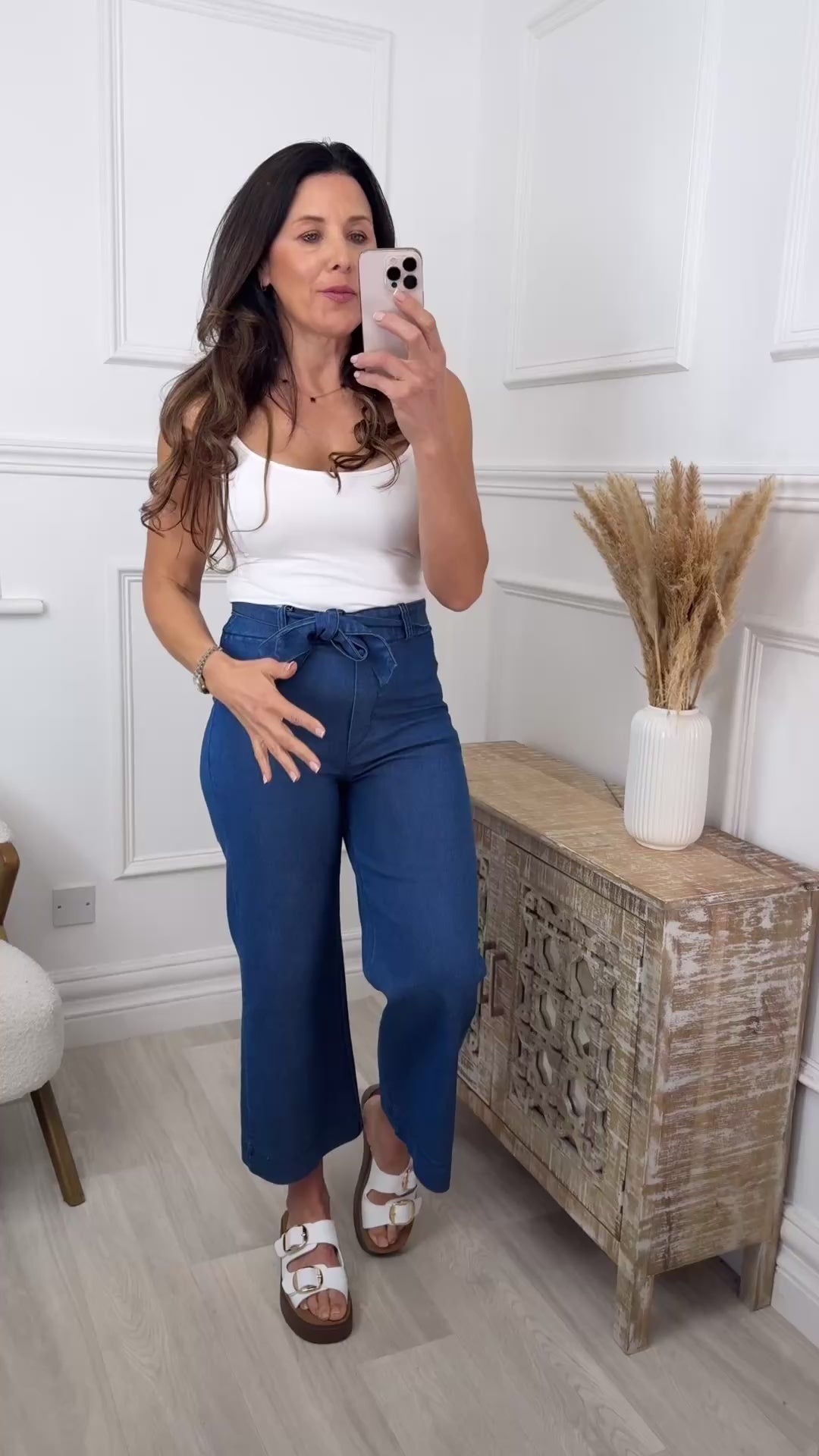 Sheelagh Dark Blue Wide Leg Trousers