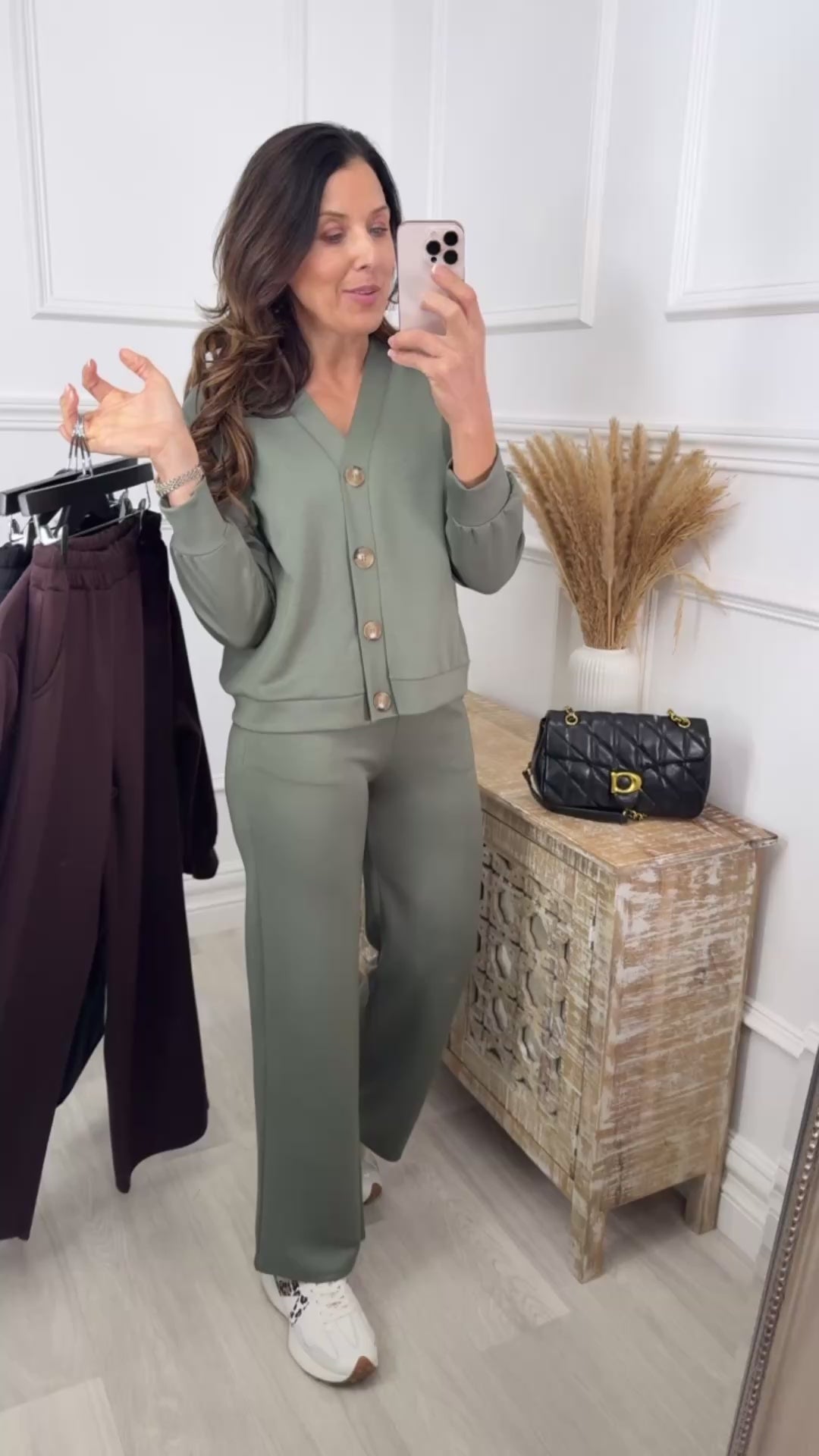 Lennox Khaki Cardigan Set