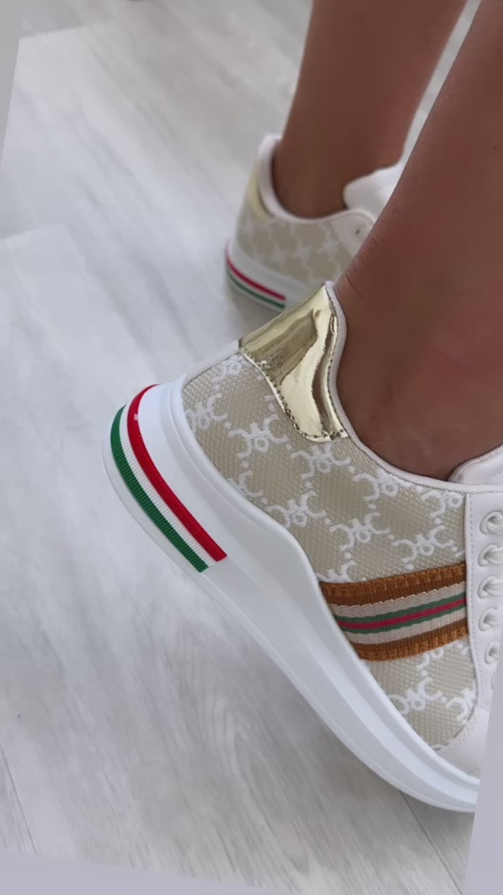 Marisse White Side Stripe Trainers