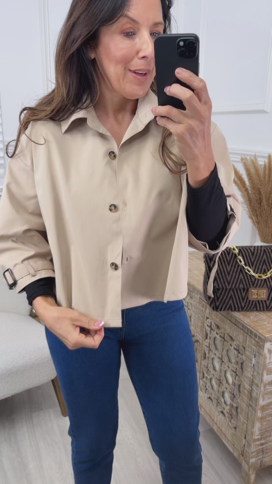 Teagan Beige Oversized Jacket