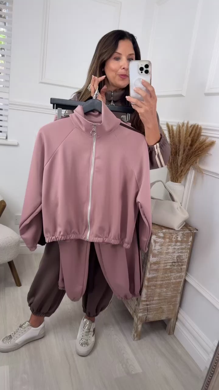 Desree Taupe Two Piece Tracksuit