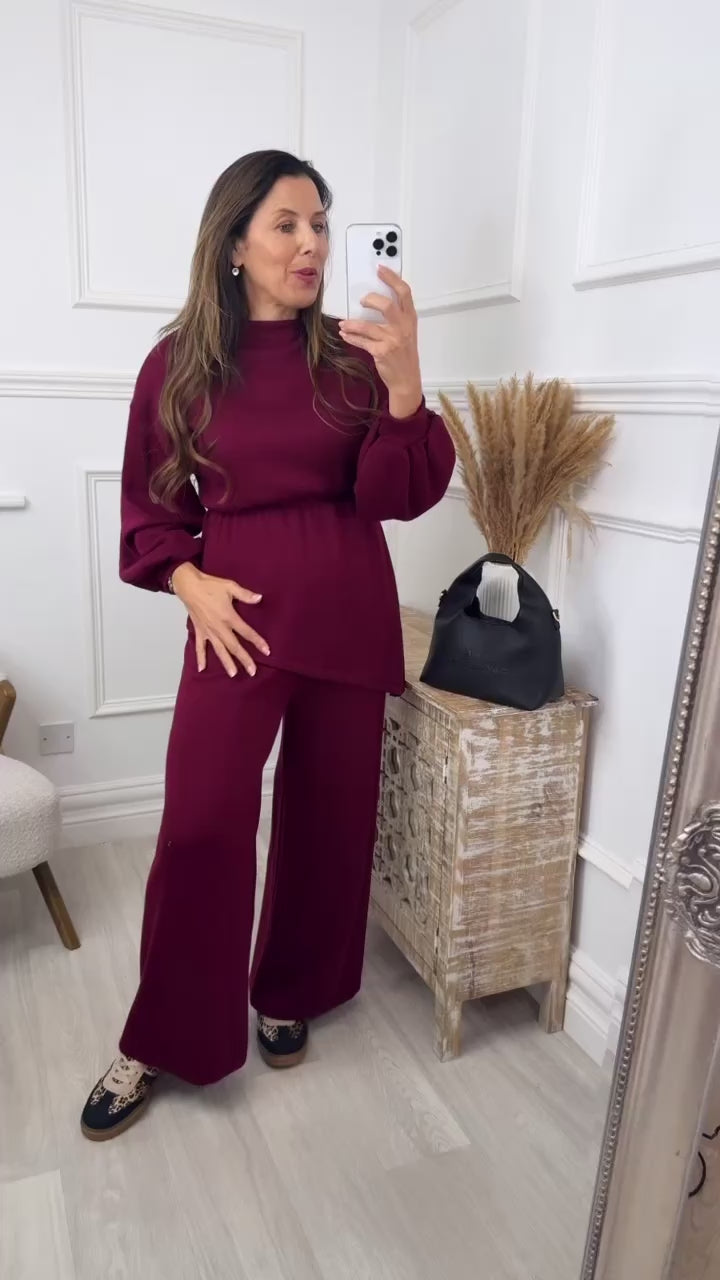 Molly Wine knit 2 Piece Set