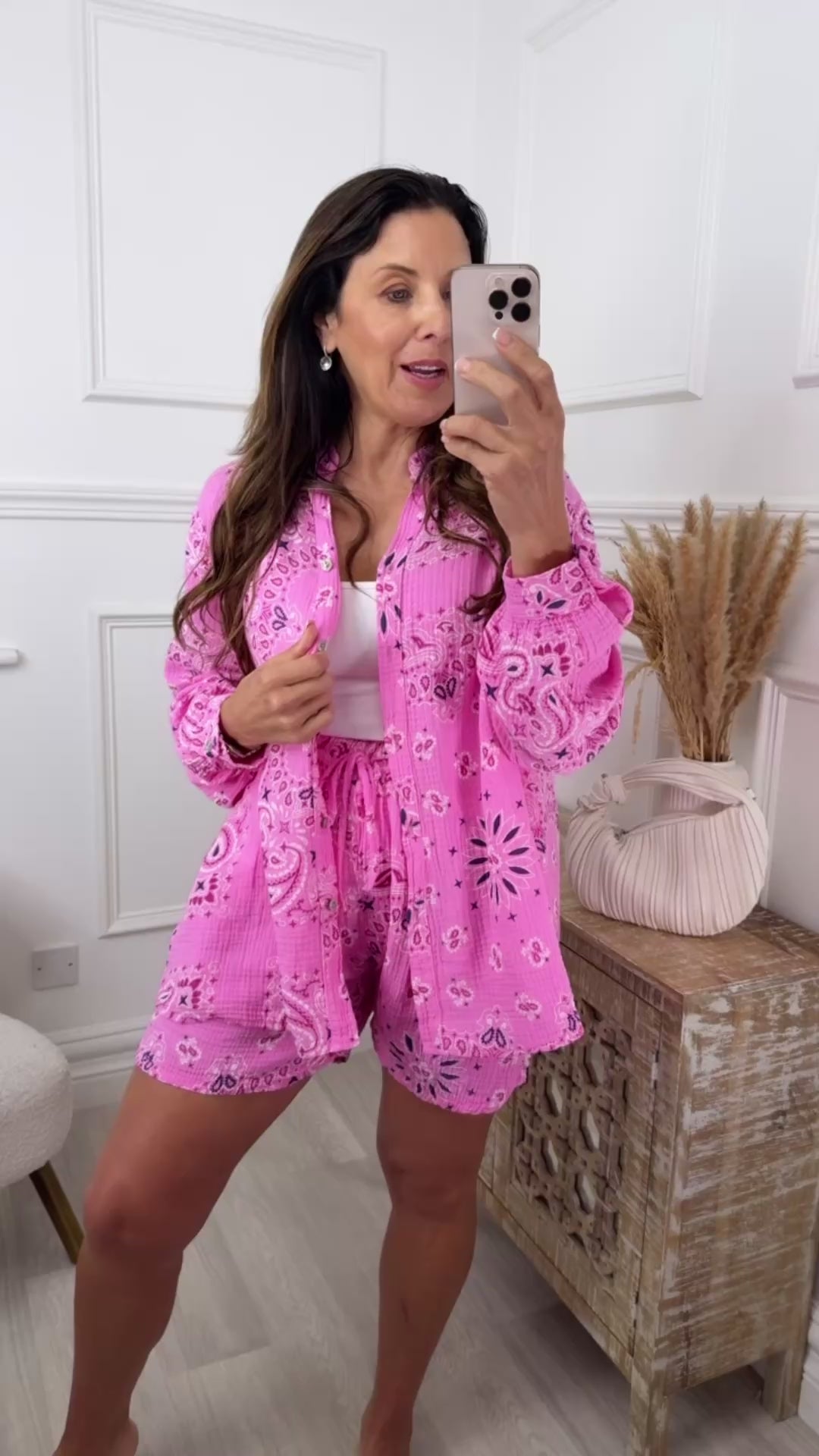 Faye Pink Shorts Set