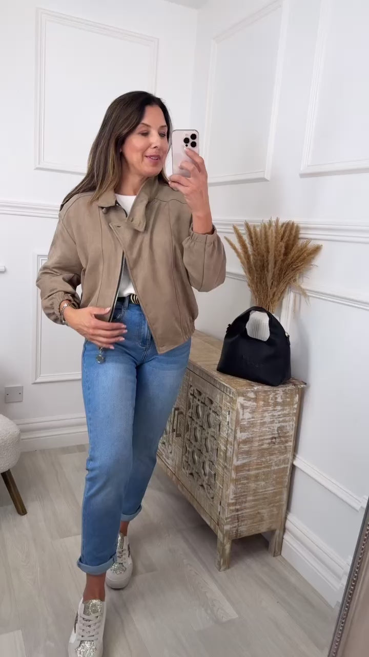 Kerry Beige Zip Jacket