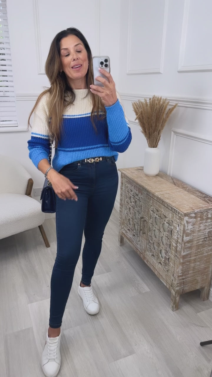 Celin Beacoup Blue Striped Jumper