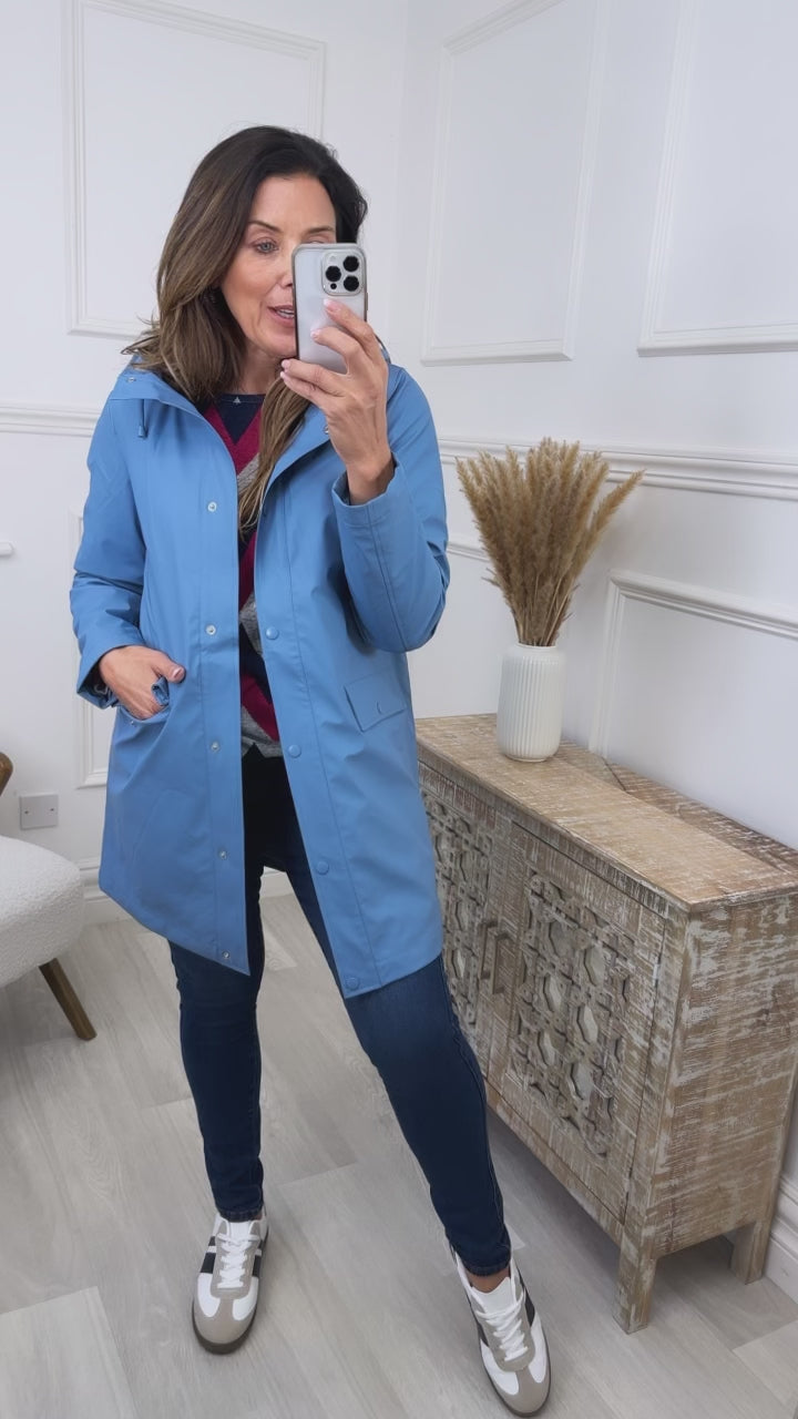 Asta Coronet Blue Long Rain Jacket