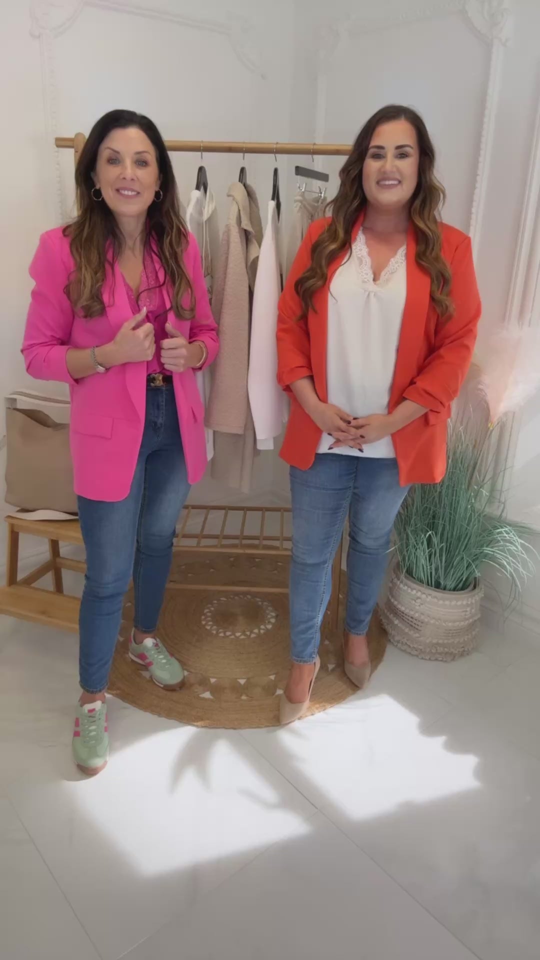 Merrill Barbie Pink Gathered Sleeve Blazer