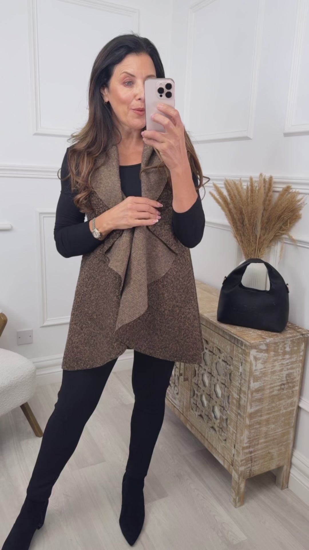 Zara Brown Waterfall Waistcoat