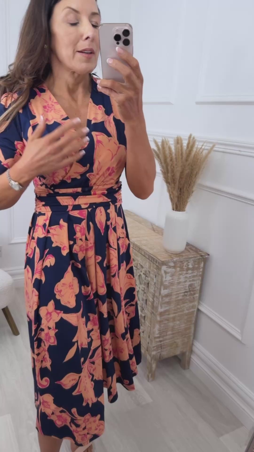 Harper Navy Wrap Midi Dress