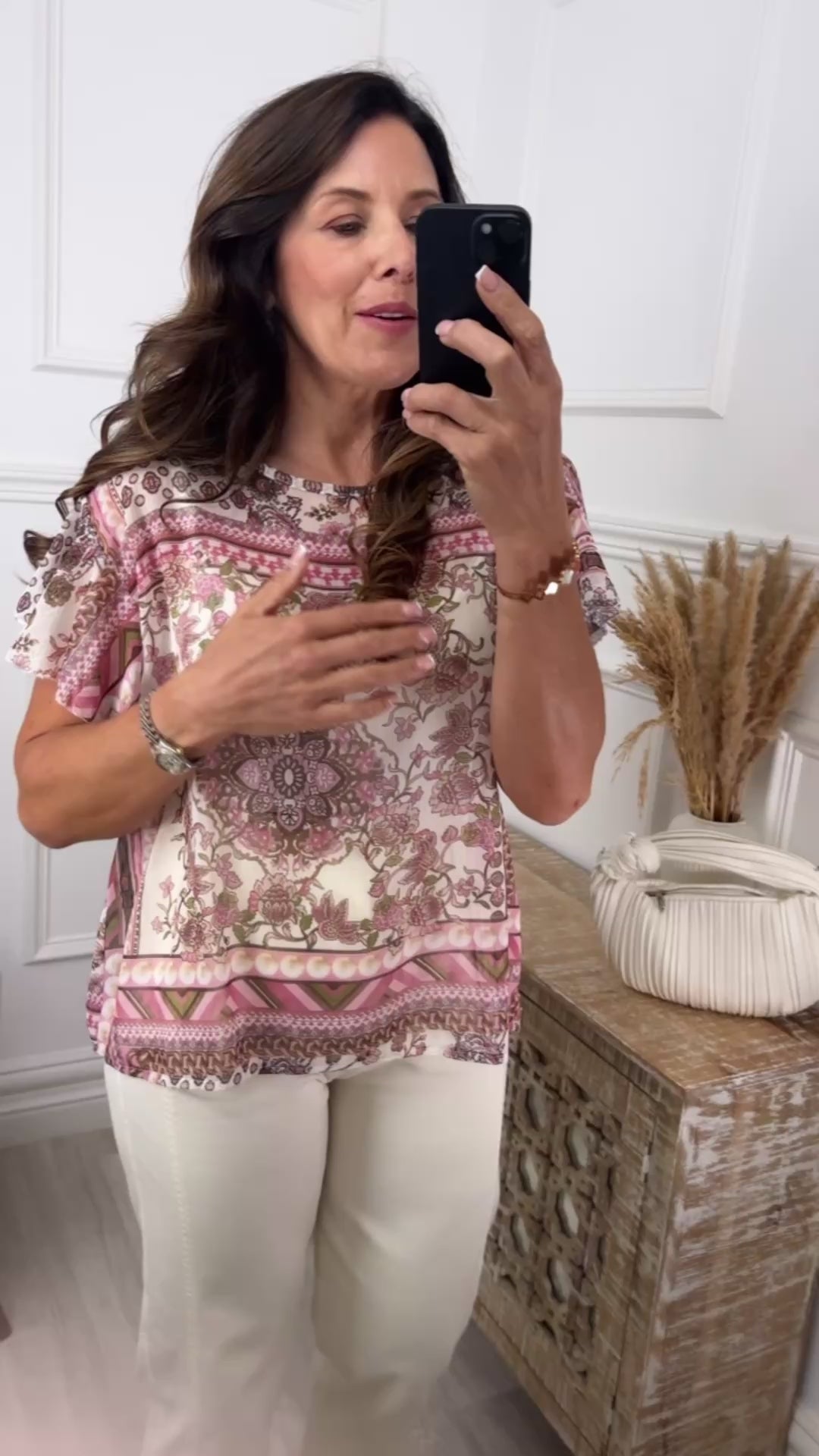 Sallymai Pink Floral Print Top