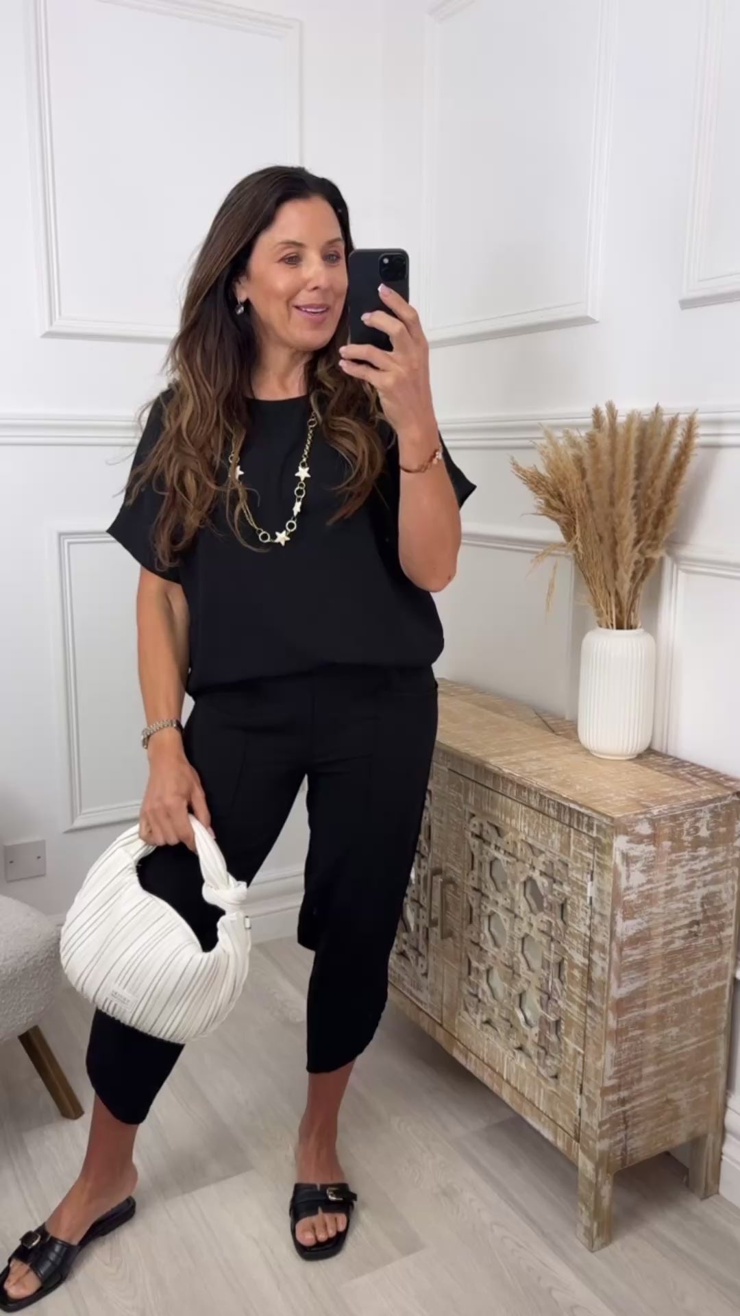Portia Black Short Sleeve Set