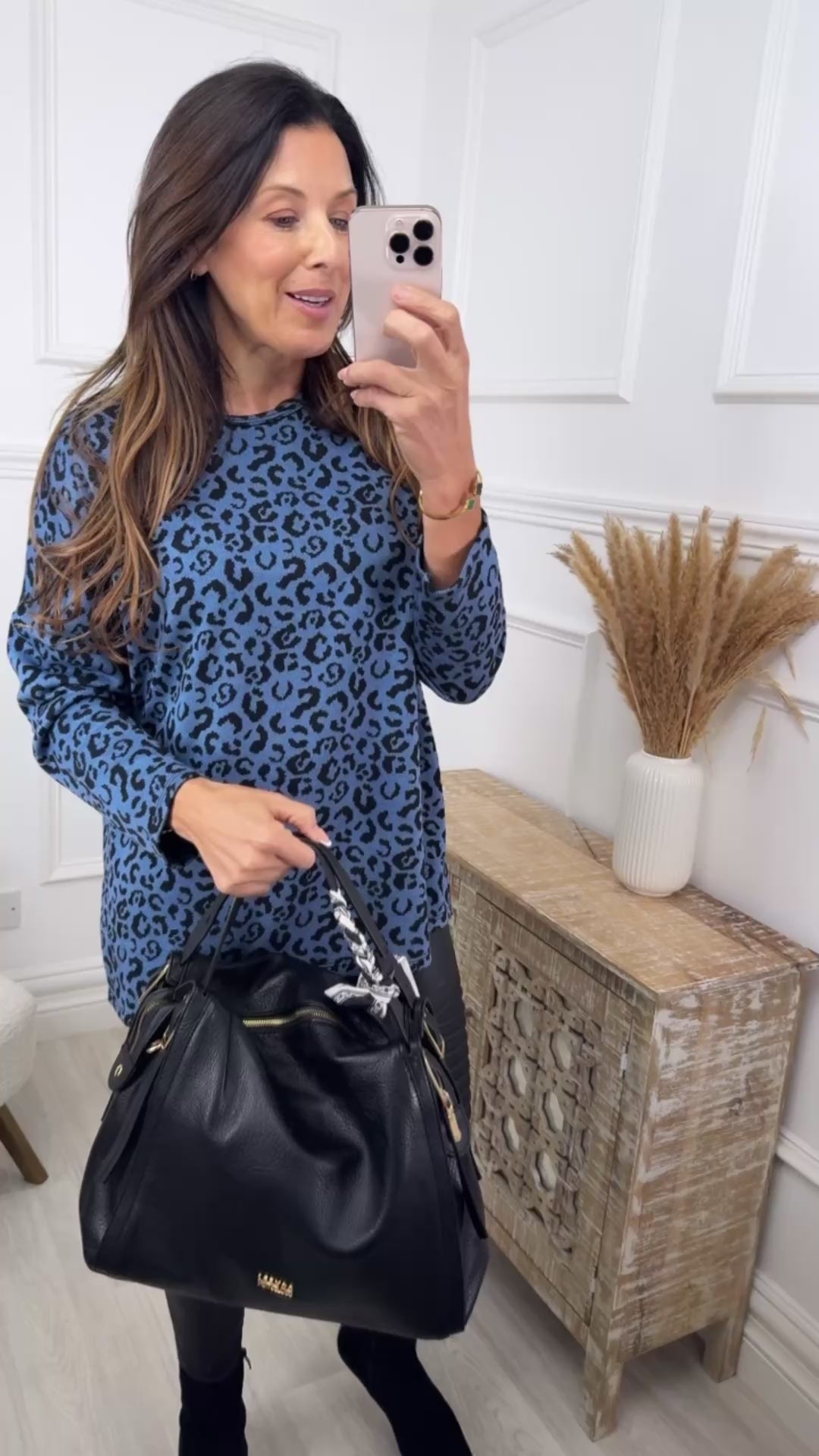 Dora Blue Leopard Print Top