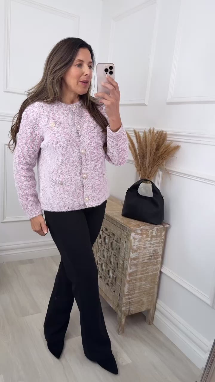 Kaia Pink Button Cardigan