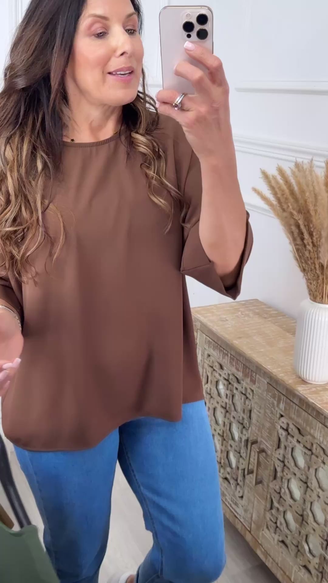Cliona Brown Flowing Blouse