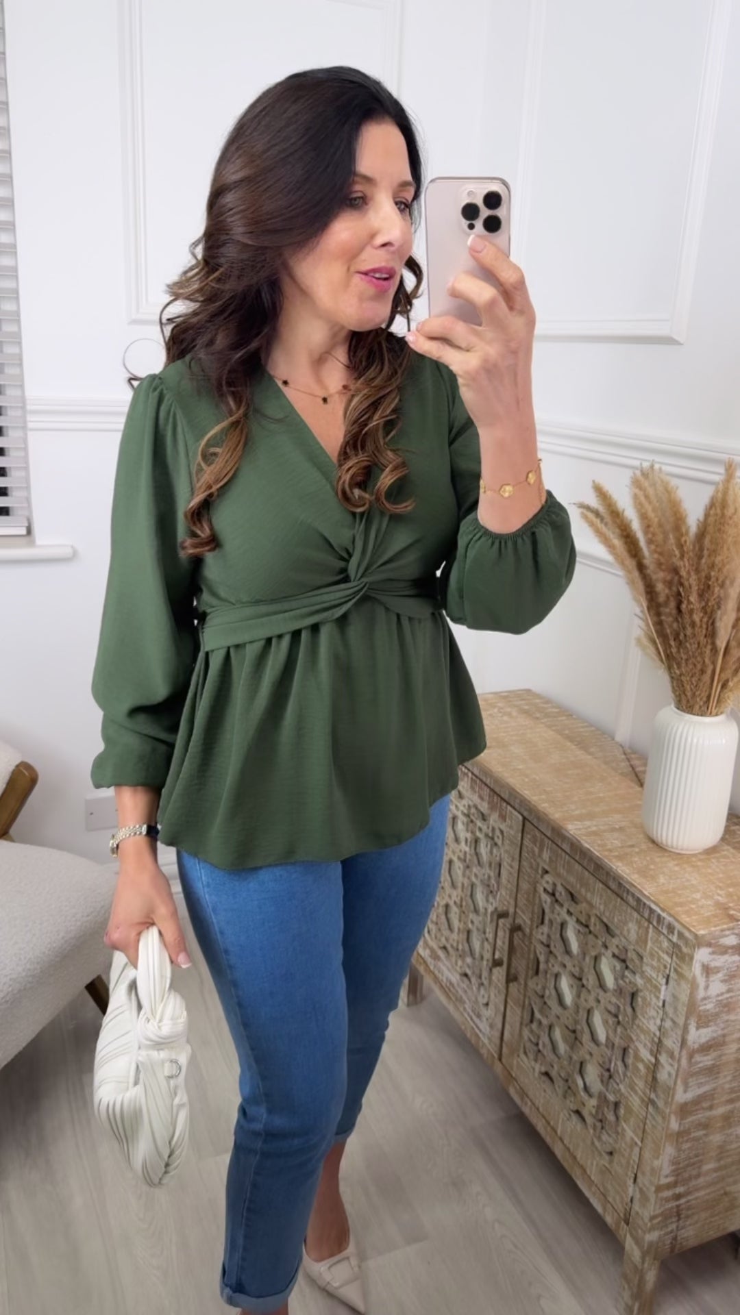 Sofiko Khaki Twist Front Top