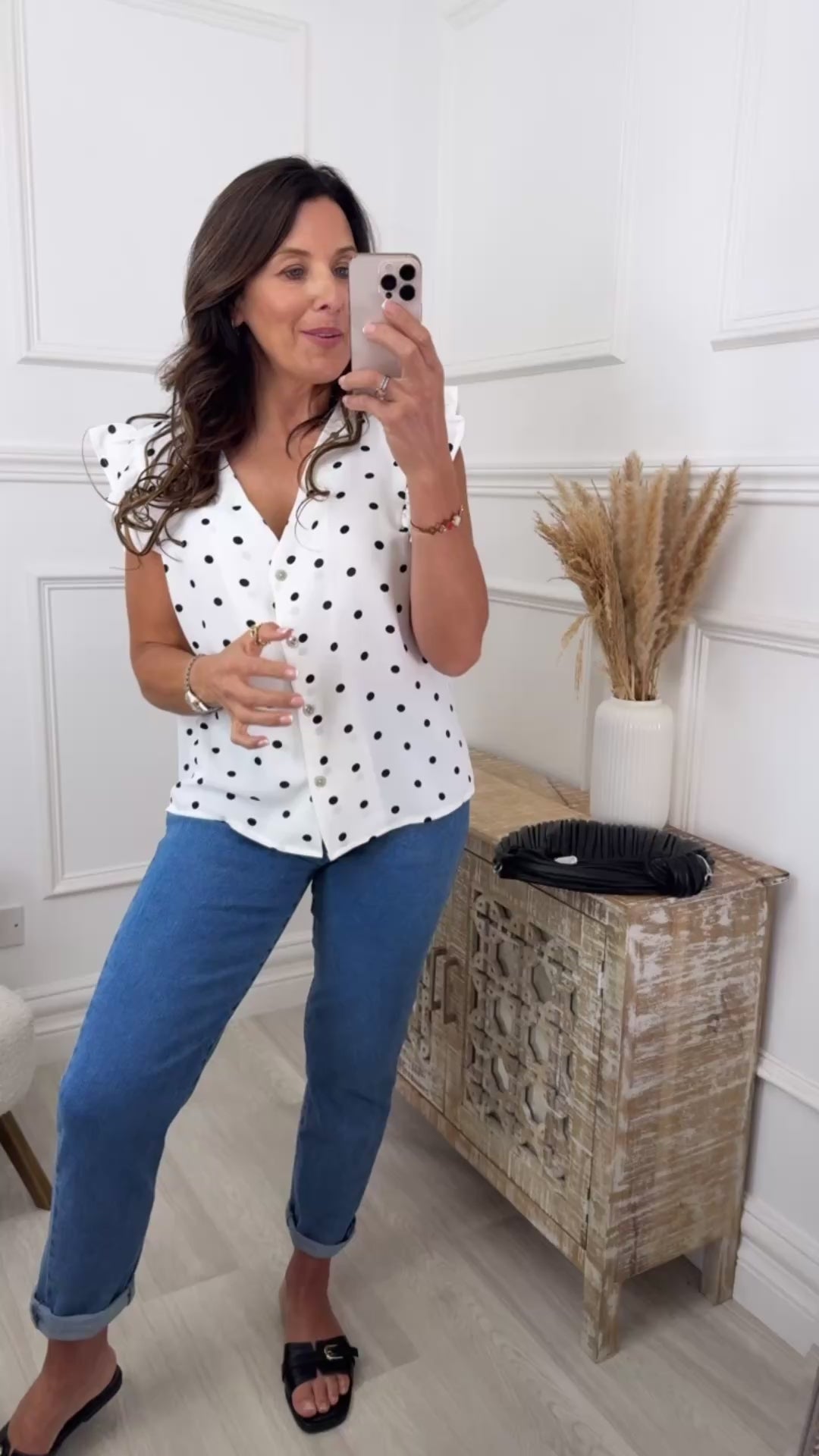 Blake Vanilla Polka Dot Top