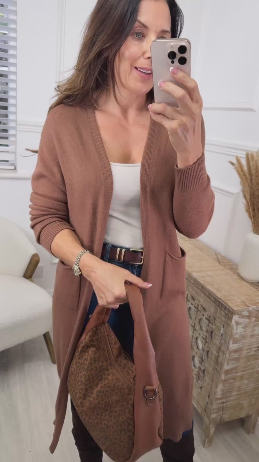 Louisa Brown Knit Cardigan