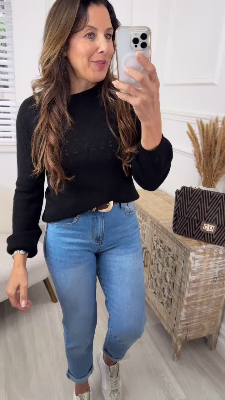 Lainey Black Long Sleeved Jumper