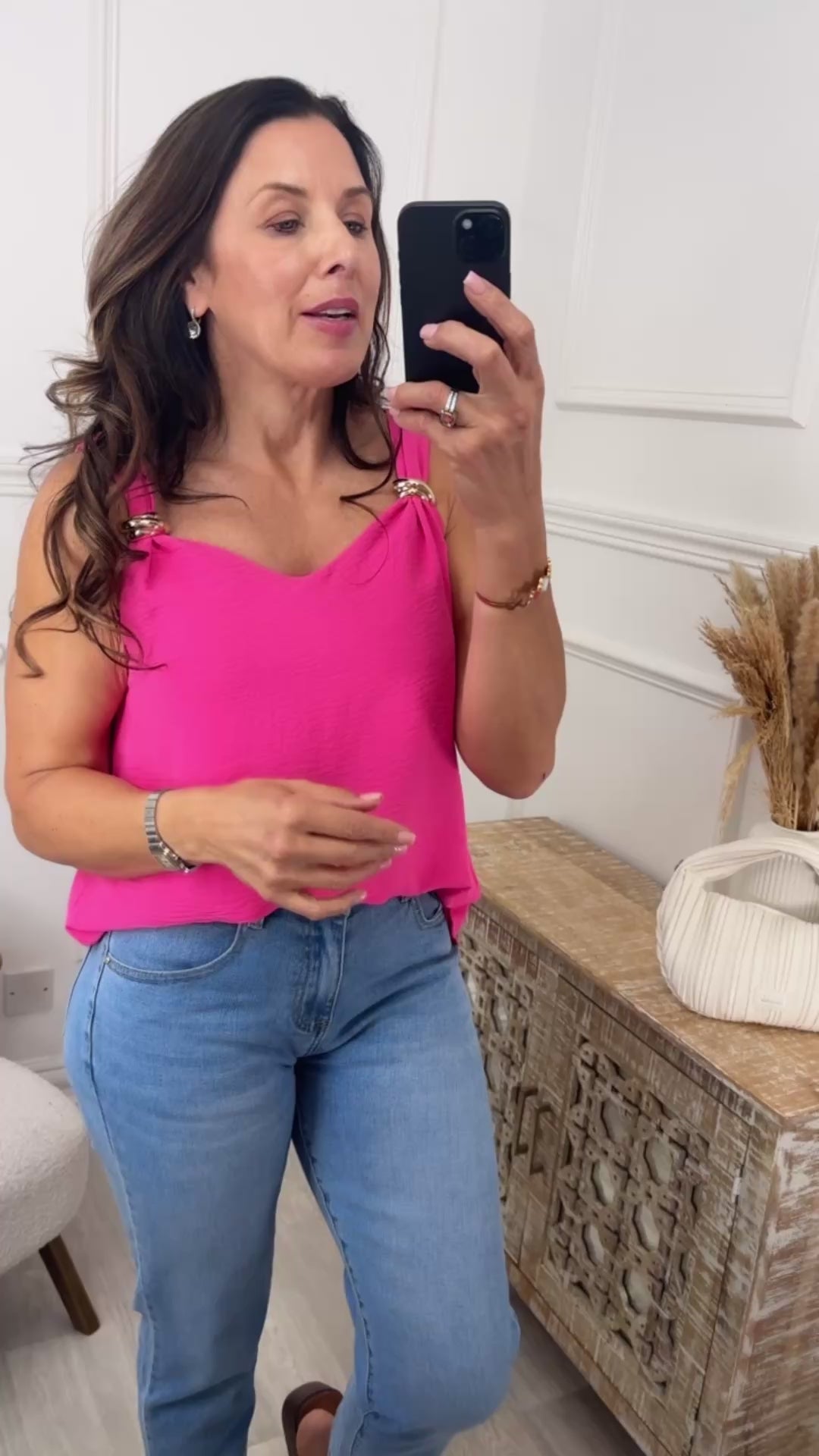 Sabine Pink Gold Clasp Cami