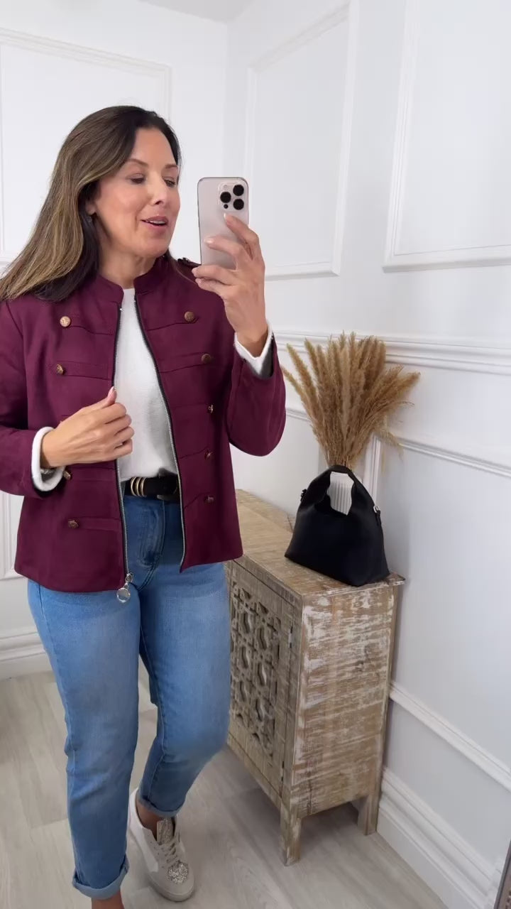 Laney Wine Military Button Jacket