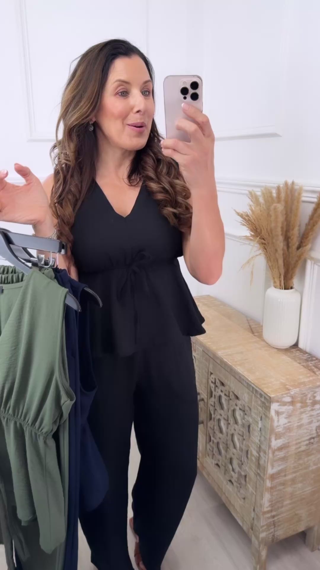 Melanie Black V Neck Set