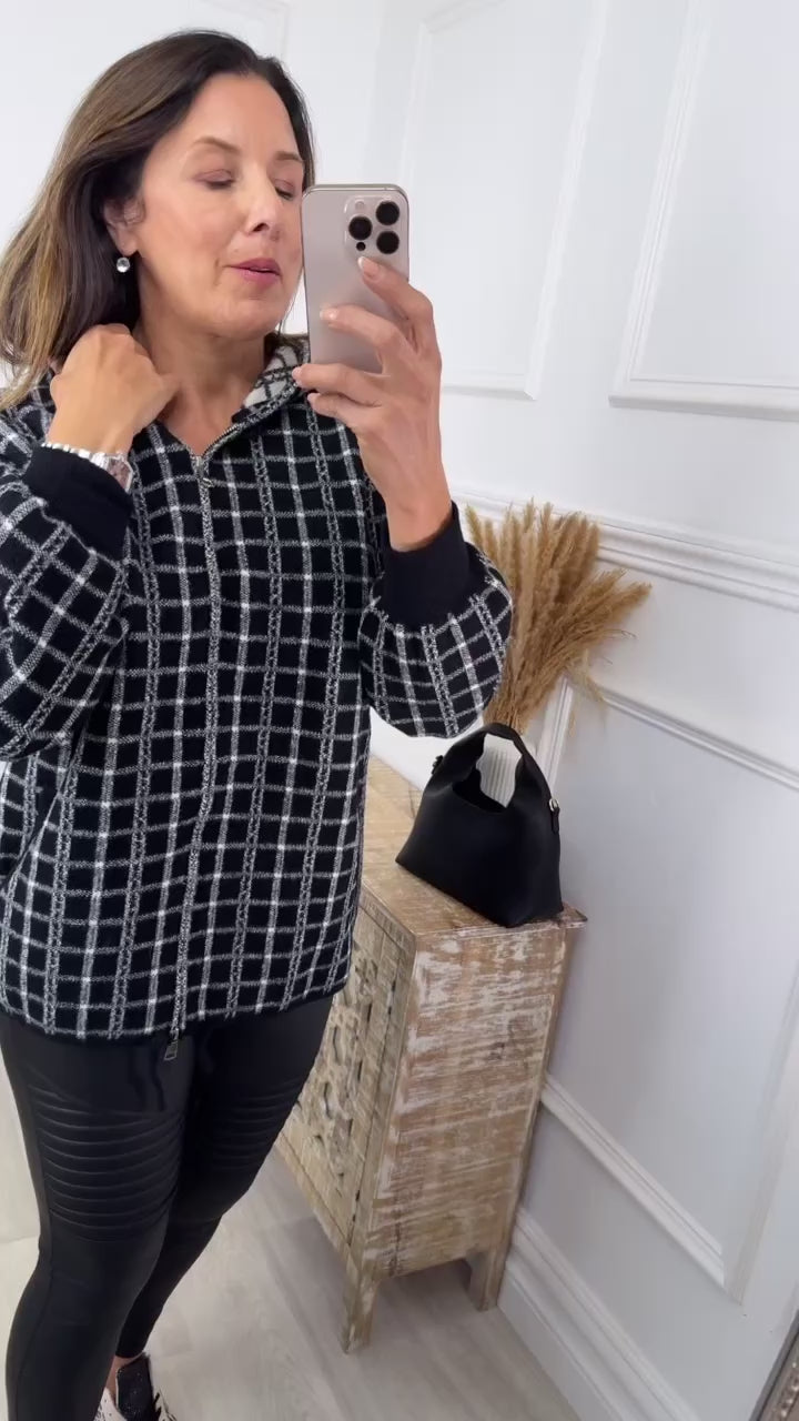 Alora Black Box Zip Cardigan
