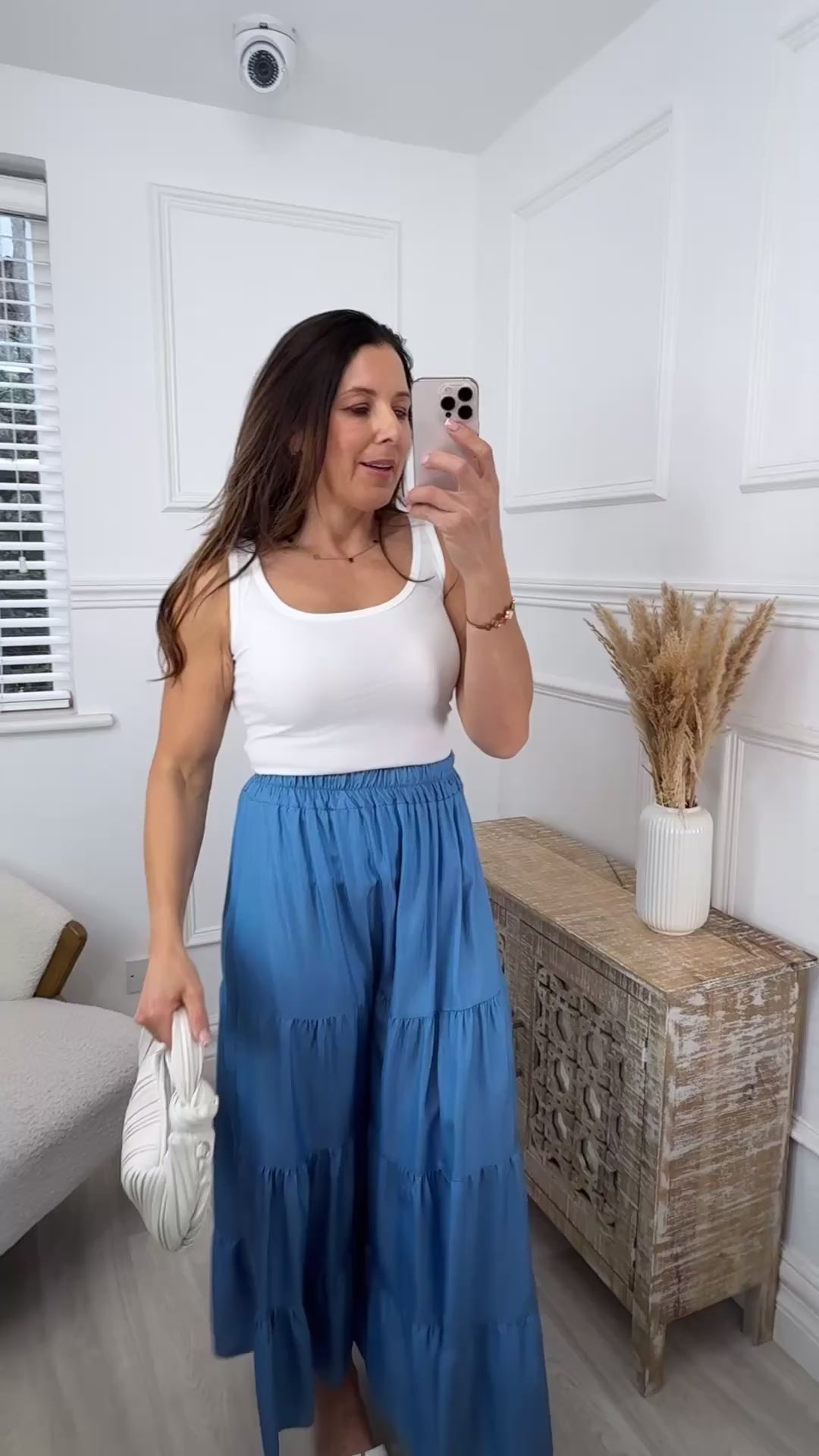 Inga Blue Tiered Maxi Skirt