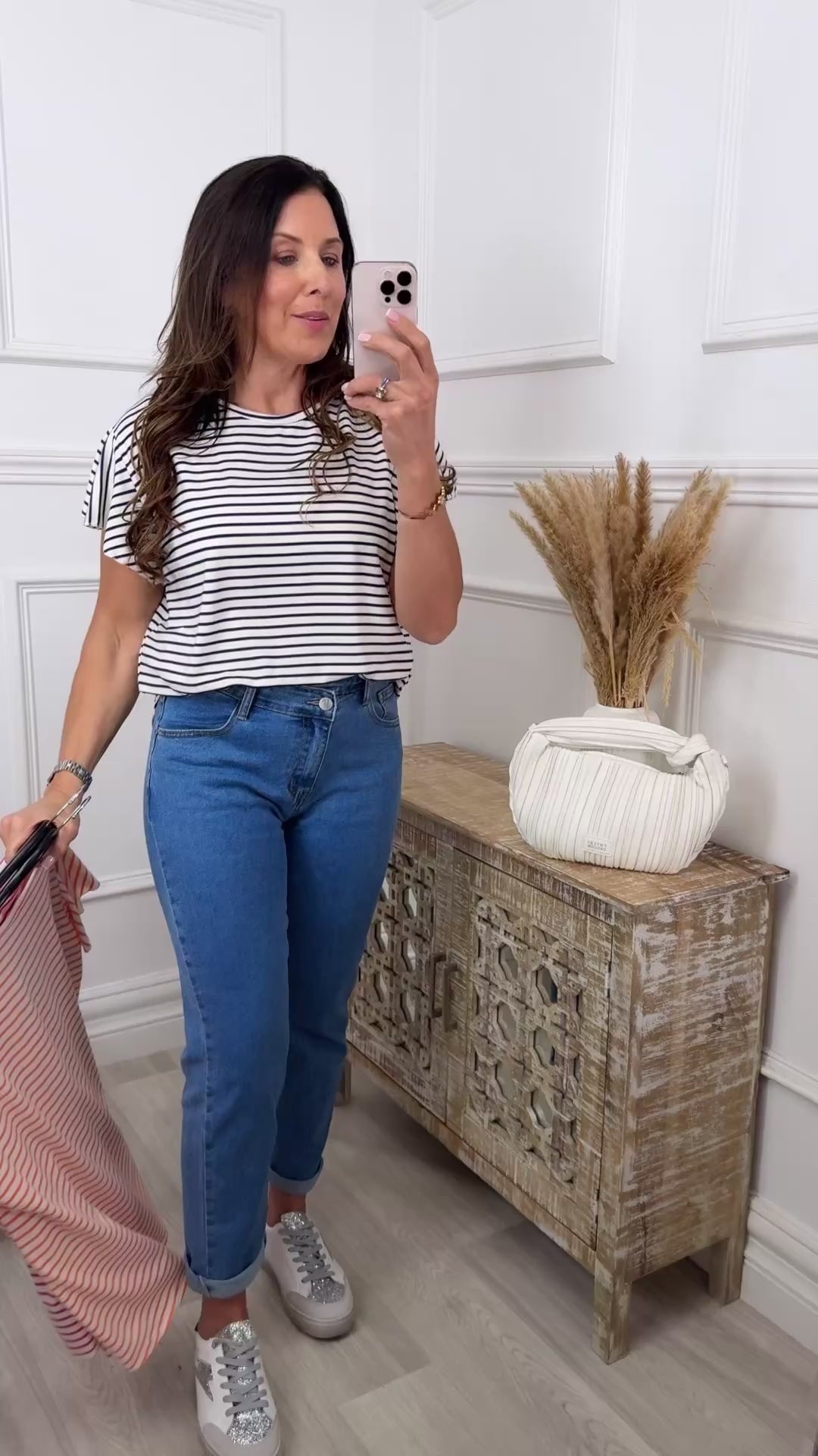 Shandel Navy Stripe Top