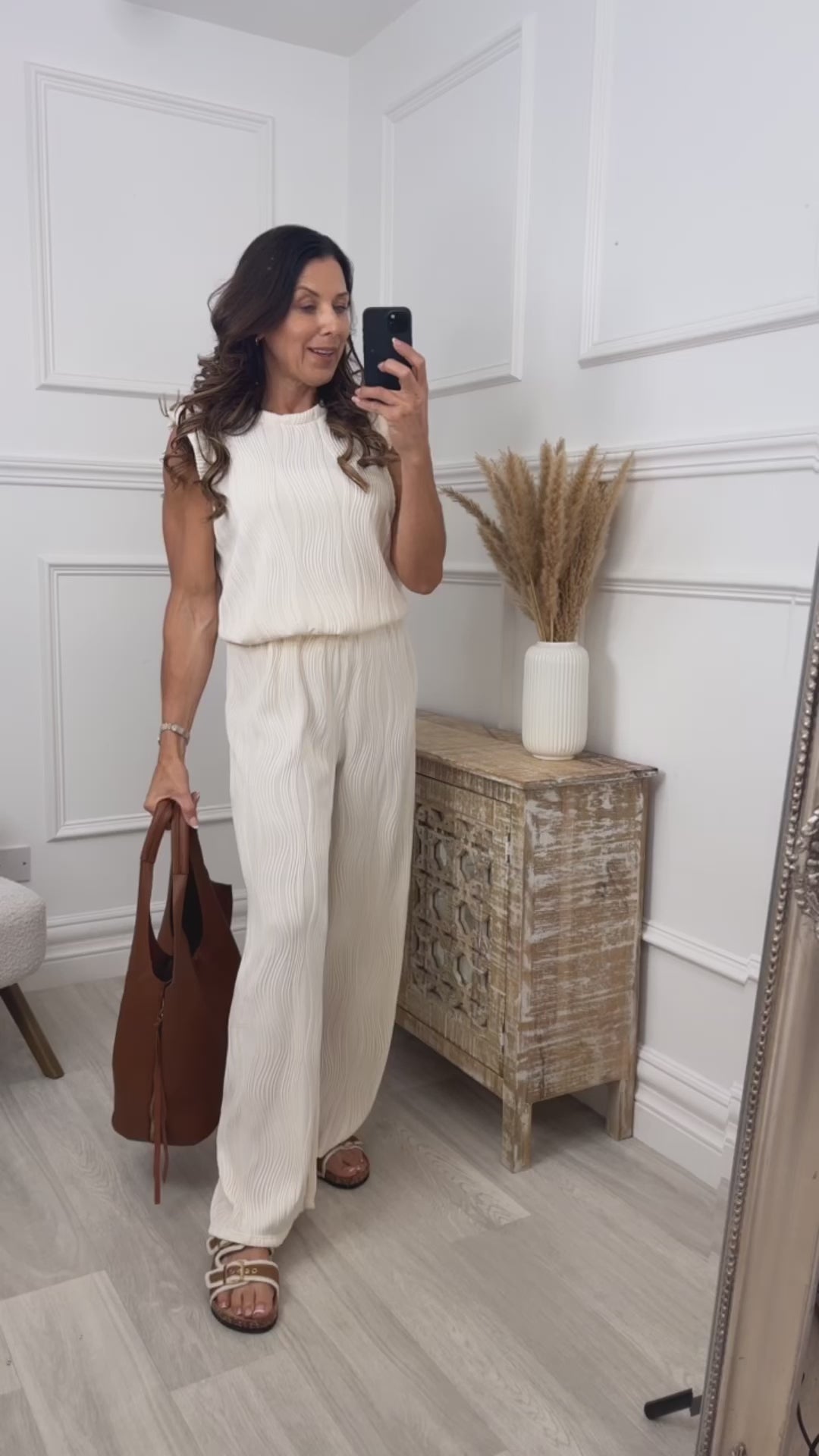 Janice Cream Textured Set
