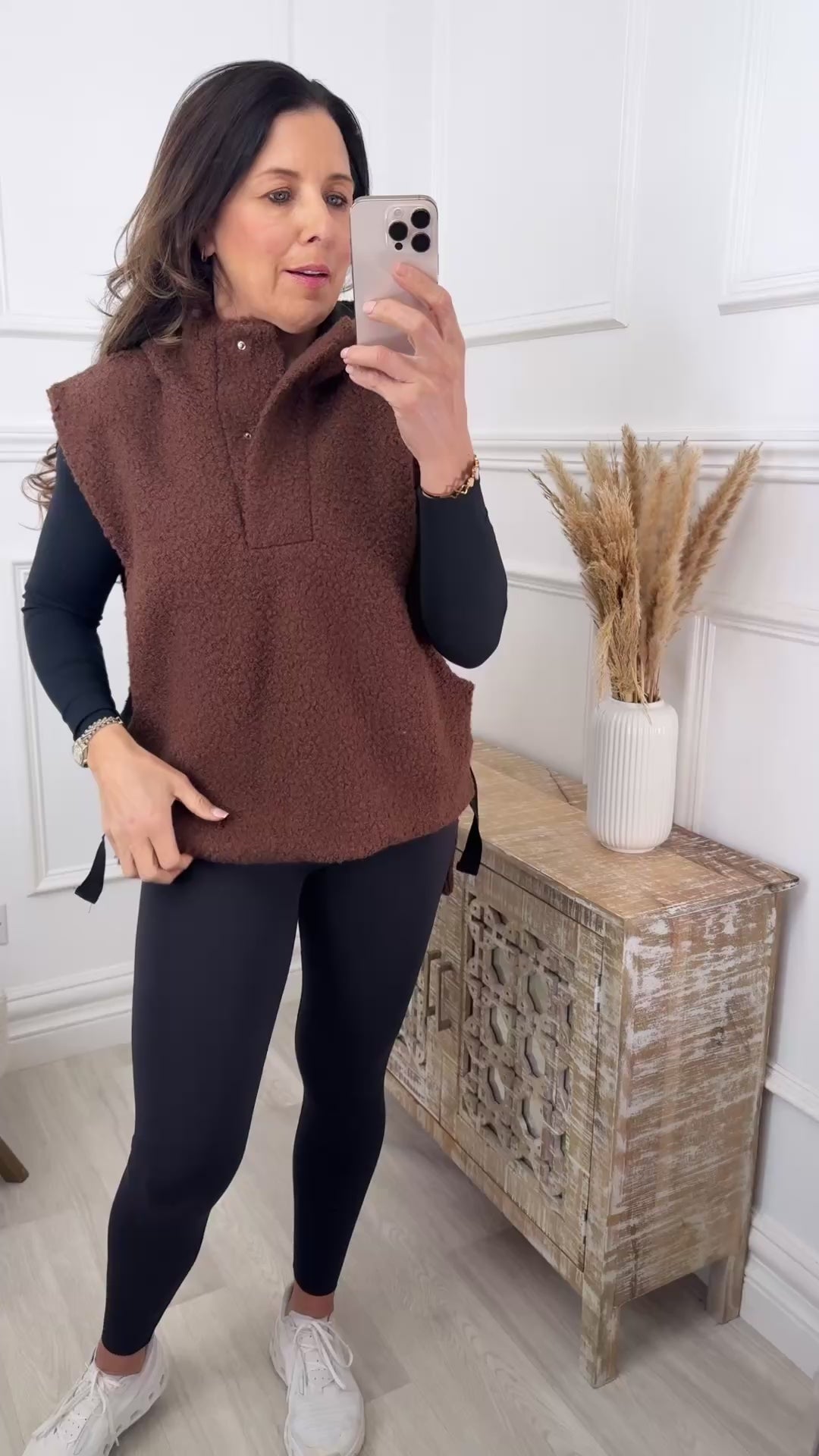Clodagh Brown Sleeveless Teddy Hoodie