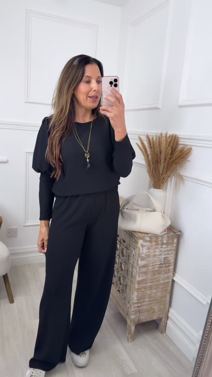 Esme Black Long Cuff Two Piece Set