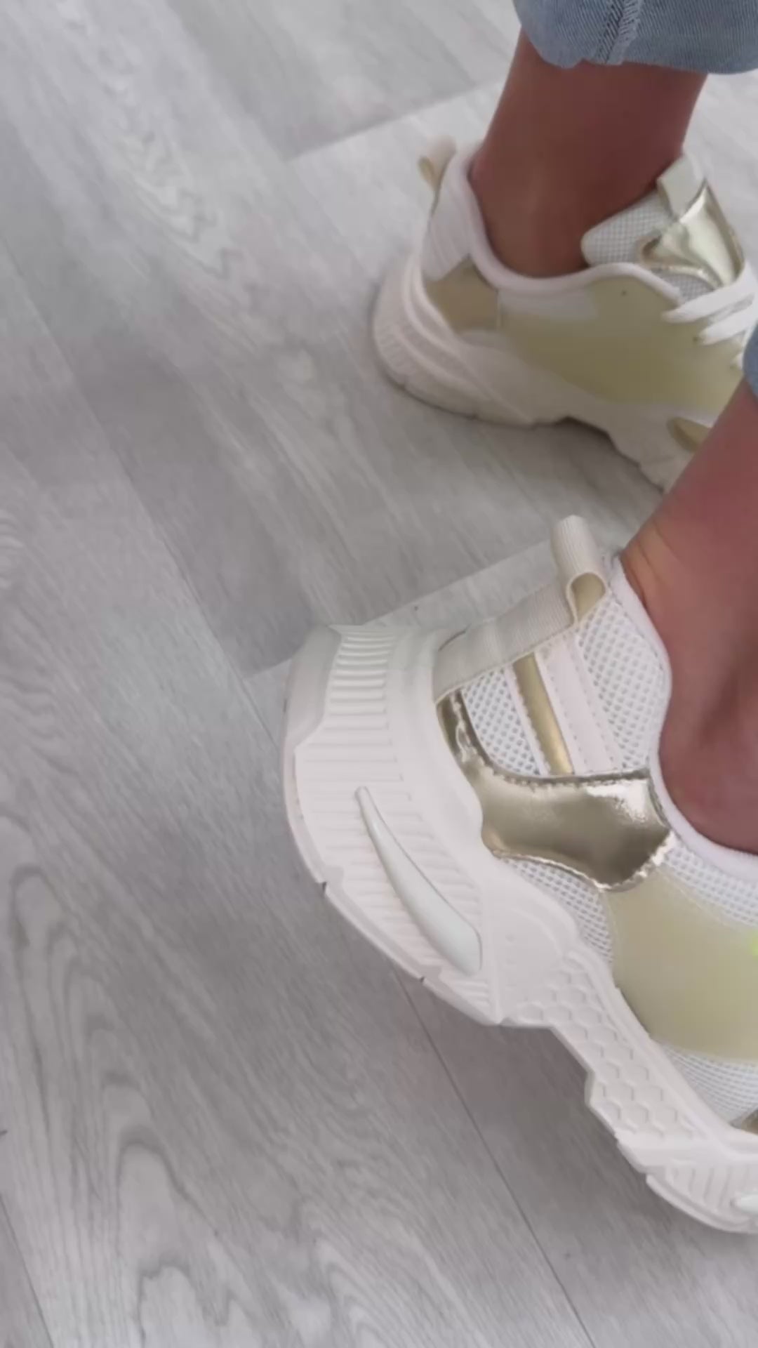 Sherly Beige Chunky Sole Trainers