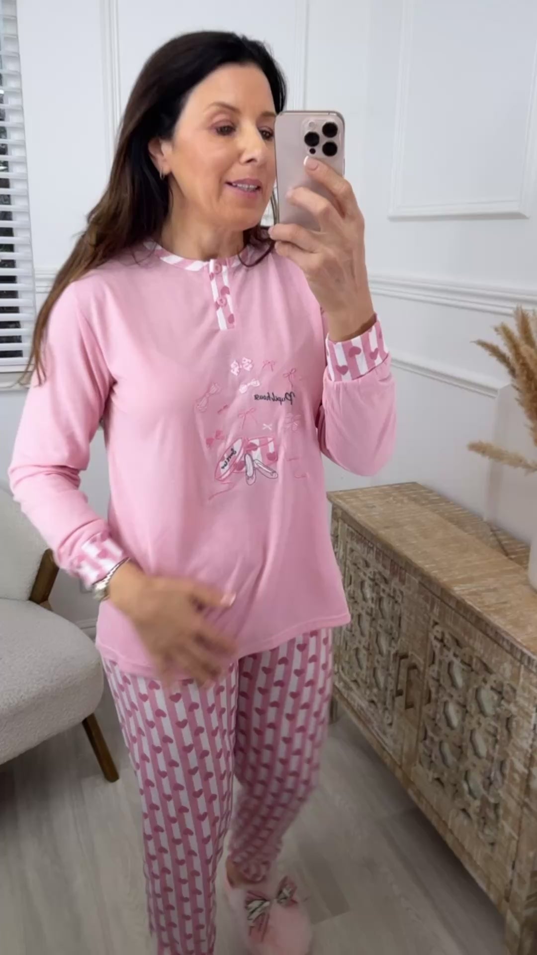 Donella Pink Embroidered Pajama