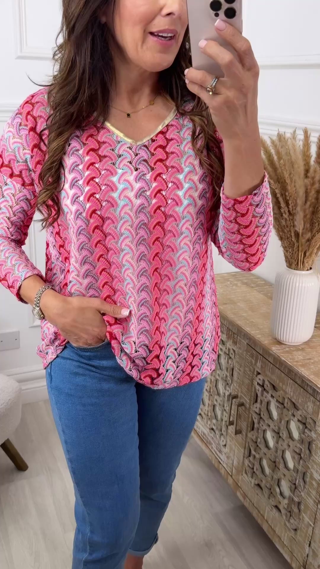 Rosslyn Pink Crochet Summer Sweater